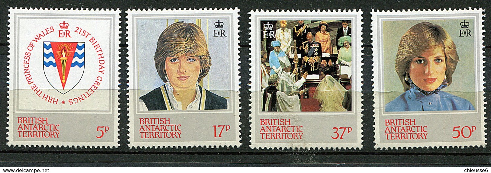 Antarctique Britannique ** N° 114 à 117 - 21e Ann. De La Princesse De  Galles - - Unused Stamps
