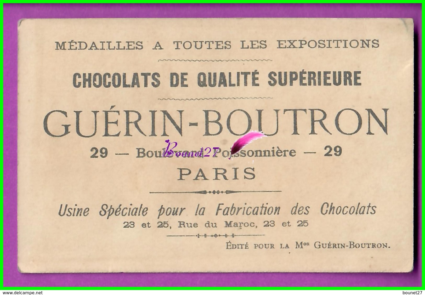 Chromo Image CHOCOLAT GUERIN BOUTRON  - LA VOITURE DES QUATRE SAISONS - Moyen De Transport N°4 - Guerin Boutron