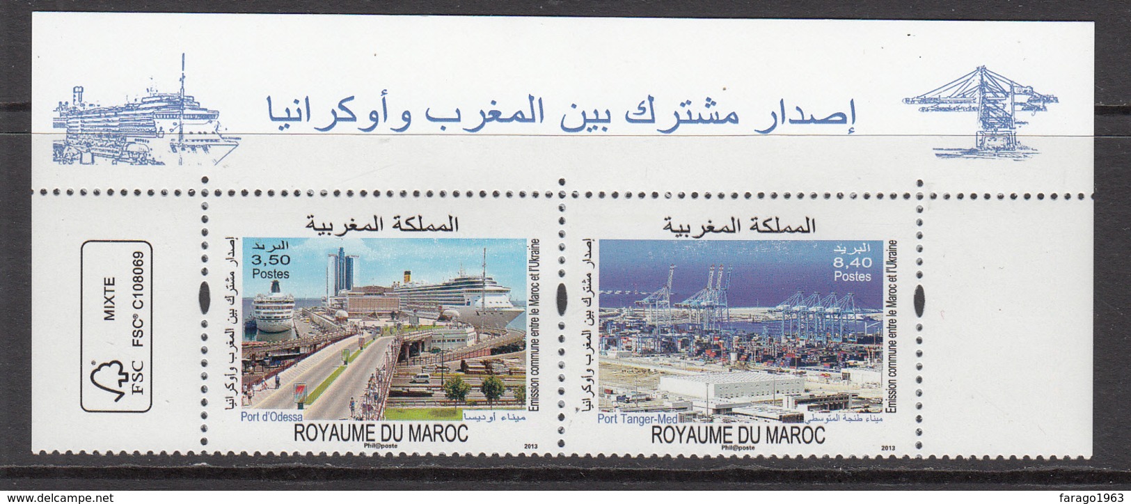 2013 Morocco Maroc Links With Ukraine Cruise Ships Port   Complete Pair MNH - Morocco (1956-...)