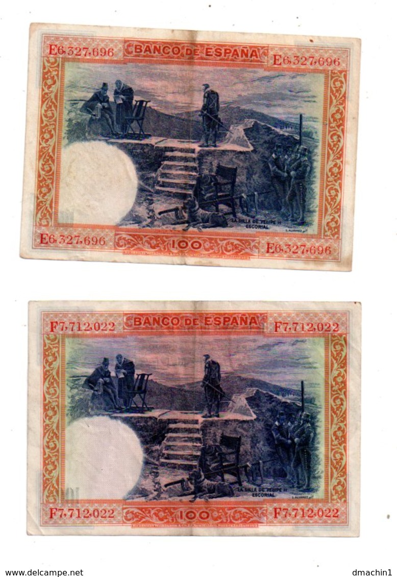 Espagne - 2 Billets De 100 Pesetas De 1925-voir état. - Vrac - Billets