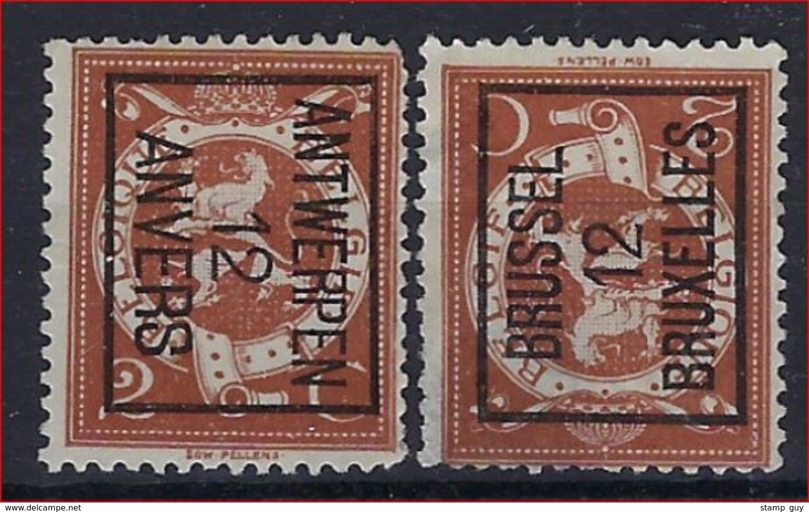 Preo Nr. 109   2 X Met TYPO Voorafstempeling Met Nrs. 32 En 33 ; Staat Zie Scan ! - Typos 1912-14 (Lion)