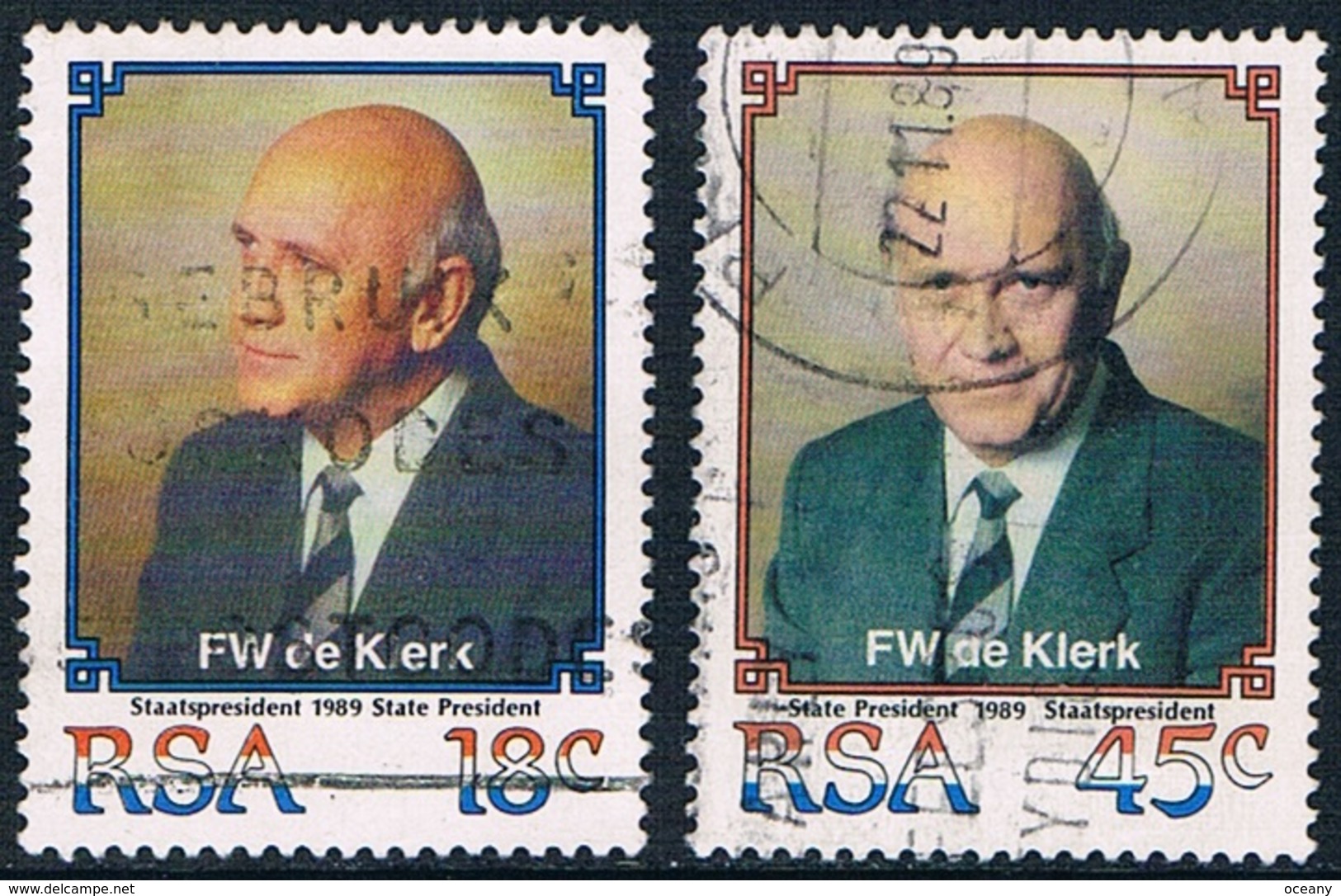 Afrique Du Sud - Election à La Présidence De La République De Mr. Frédérik Willem De Klerk 700/701 (année 1989) Oblit. - Oblitérés