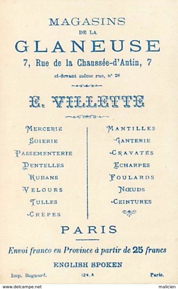 - Chromos- Ref-chA363- La Glaneuse - E. Villette - Rue De La Chaussée D Antin - Paris / Jeu De Quilles - Jeux - Sports - Autres & Non Classés