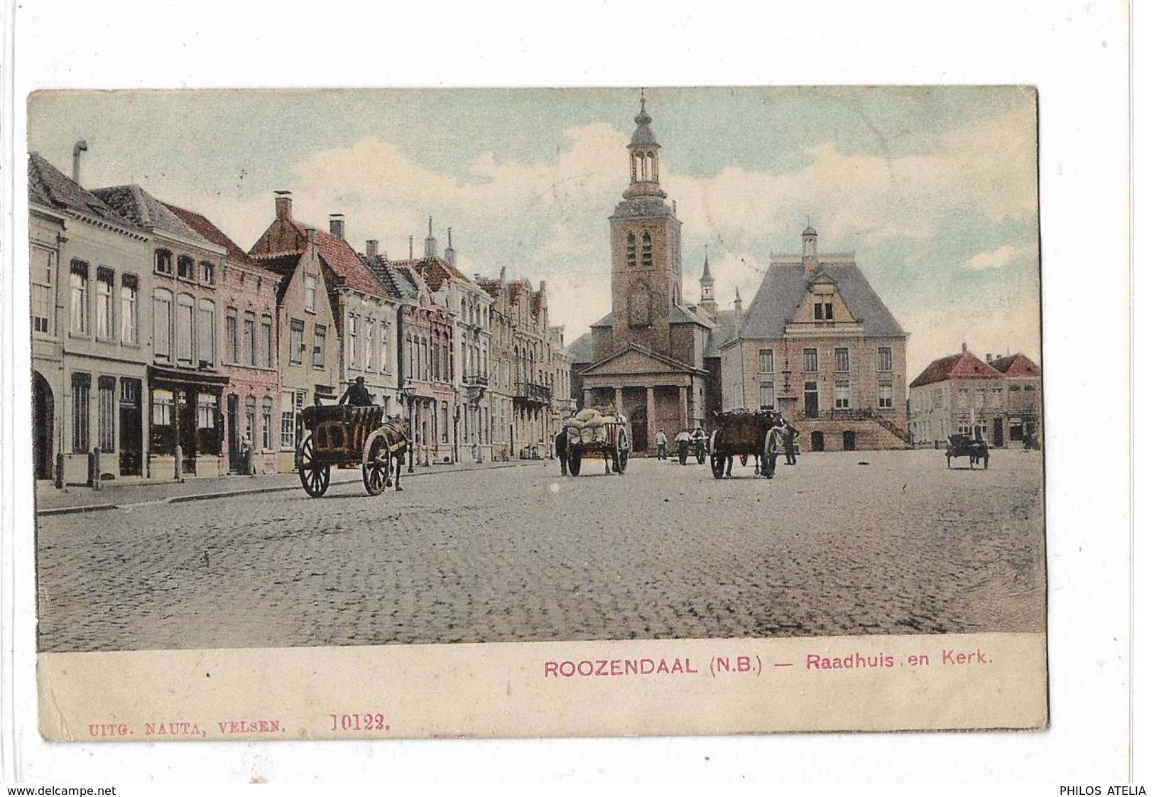 CPA Pays-Bas Roosendaal Rosendael Roozendaal N.B Raadhuis En Kerk Uitg Nauta Velsen - Roosendaal