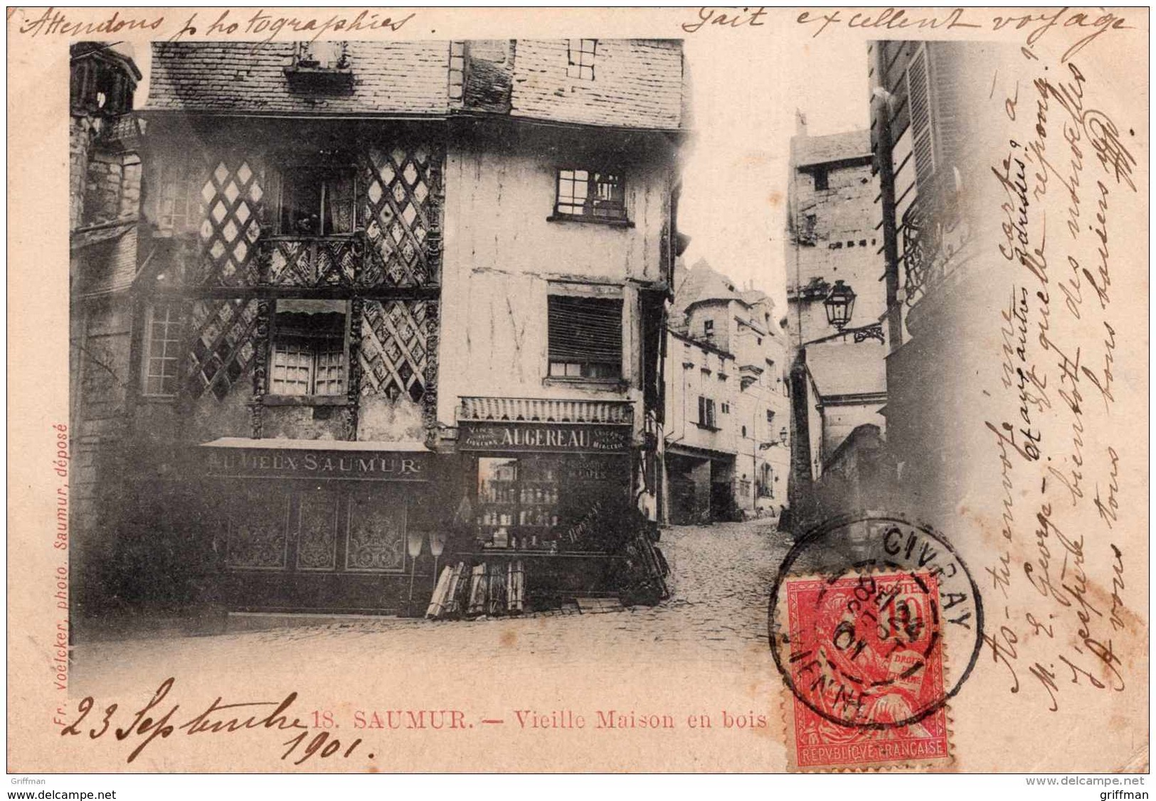 SAUMUR VIEILLE MAISON EN BOIS PRECURSEUR 1901 TBE - Saumur