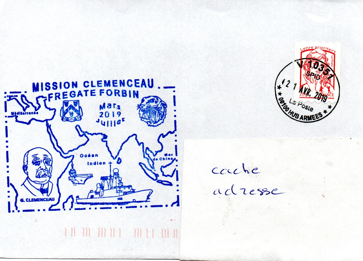 FREGATE FORBIN Mission CLEMENCEAU Obl. V 10351 21/04/19 - Poste Navale