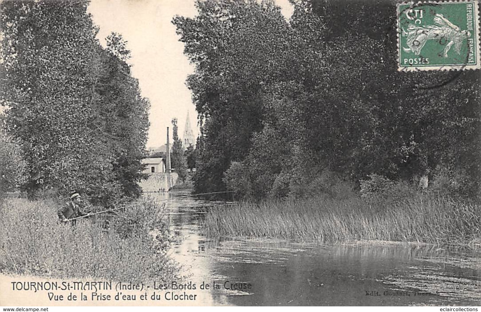 Tournon Saint Martin          36       Les Bords De La Creuse. Vue De La Prise D'eau Et Le Clocher       (voir Scan) - Andere & Zonder Classificatie