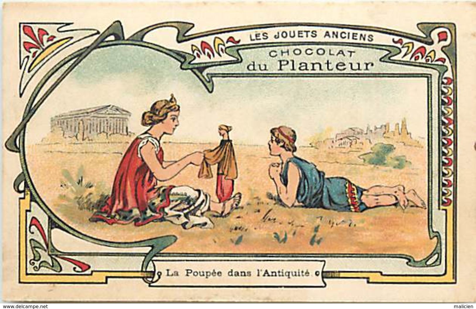 - Chromos- Ref-chA356- Chocolat Du Planteur - Thé De La Compagnie Française /poupée Dans Antiquité - Poupées - Jouets - - Autres & Non Classés