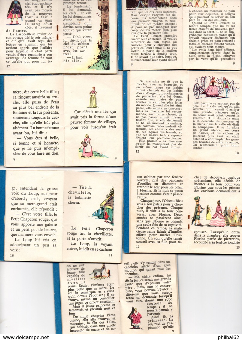 Lot De 6 Mini-livres De Contes. Petit Poucet, Chaperon Rouge, Cendrillon, Les Fées, Barbe-Bleue, L'Oiseau Bleu. - Contes