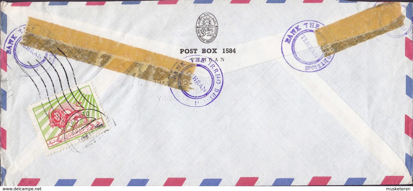 Iran THE IRANO-BRITISH BANK, Registered Einschreiben TEHRAN 1962 Meter Cover Freistempel Brief Zwangzuschlagmarke - Iran