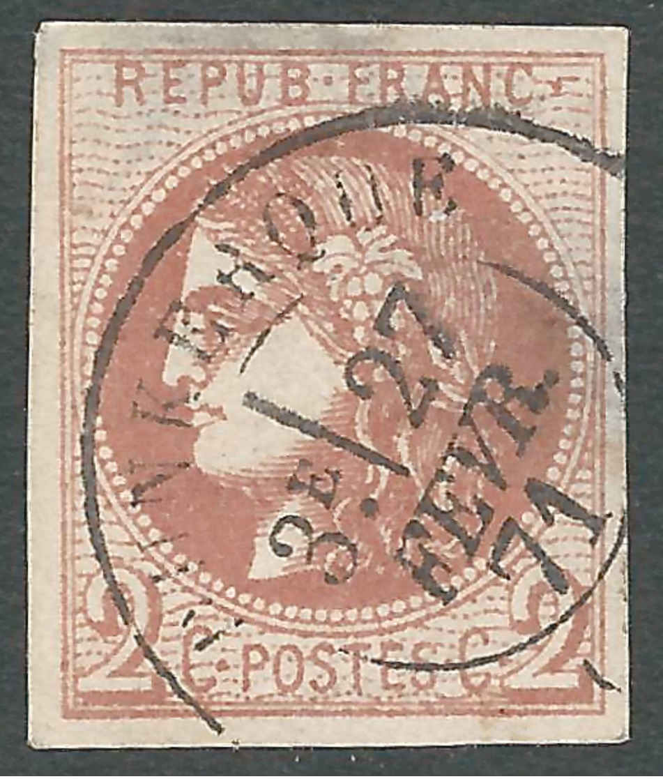 N40b R2 Emission De Bordeaux Cad Type 17 Dunkerque - 1870 Emission De Bordeaux