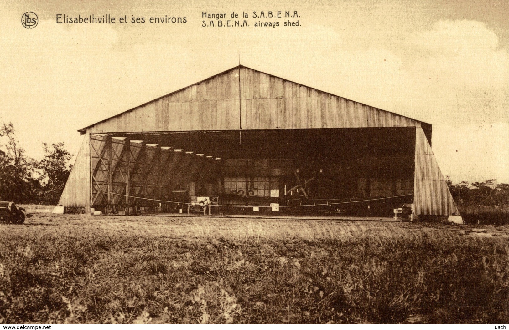 Cpa CONGO BELGE - ELISABETHVILLE, Hangar De La SABENA - Congo Belge