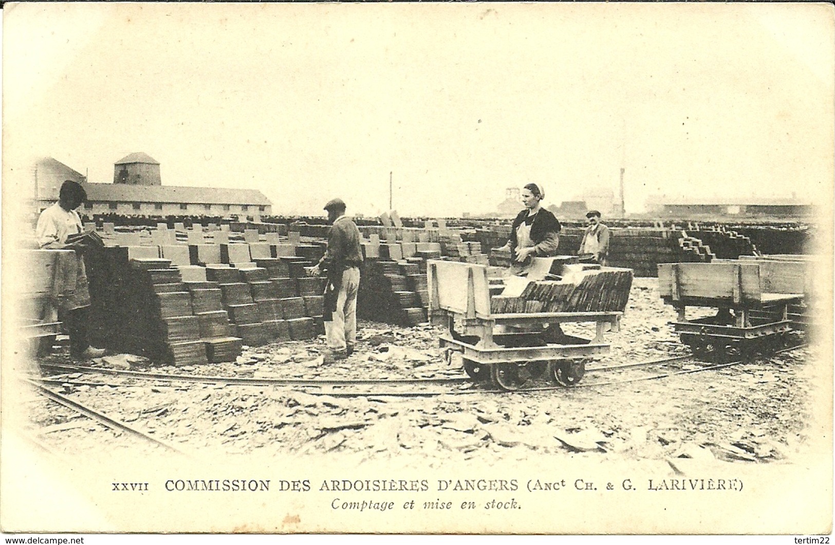 (ANGERS )(49 MAINE ET LOIRE  )(METIERS )( ARDOISIERES  ) COMPTAGE ET MISE EN STOCK - Angers