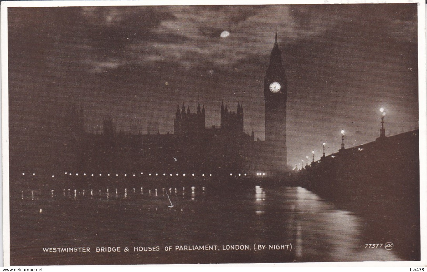 ANGLETERRE---LONDON--westminster Bridge & Houses Of Parliament--( By Night )--voir 2 Scans - Westminster Abbey