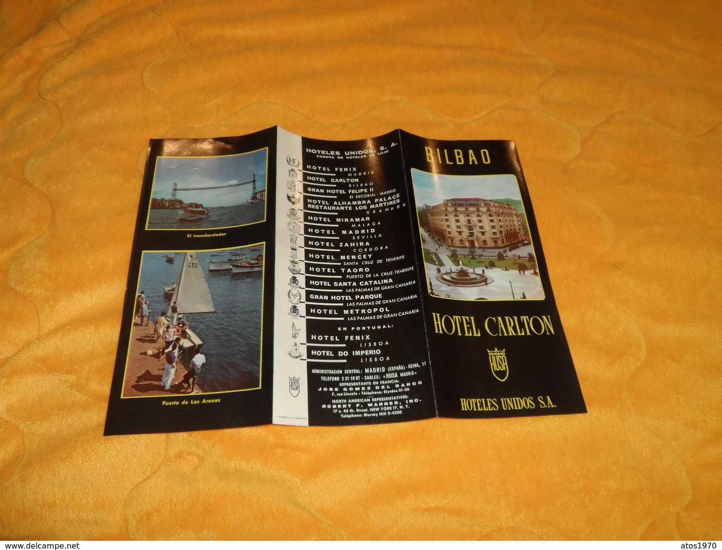 DEPLIANT HOTEL CARLTON HOTELES UNIDOS S.A. BILBAO...ESPAGNE.. - Tourism Brochures