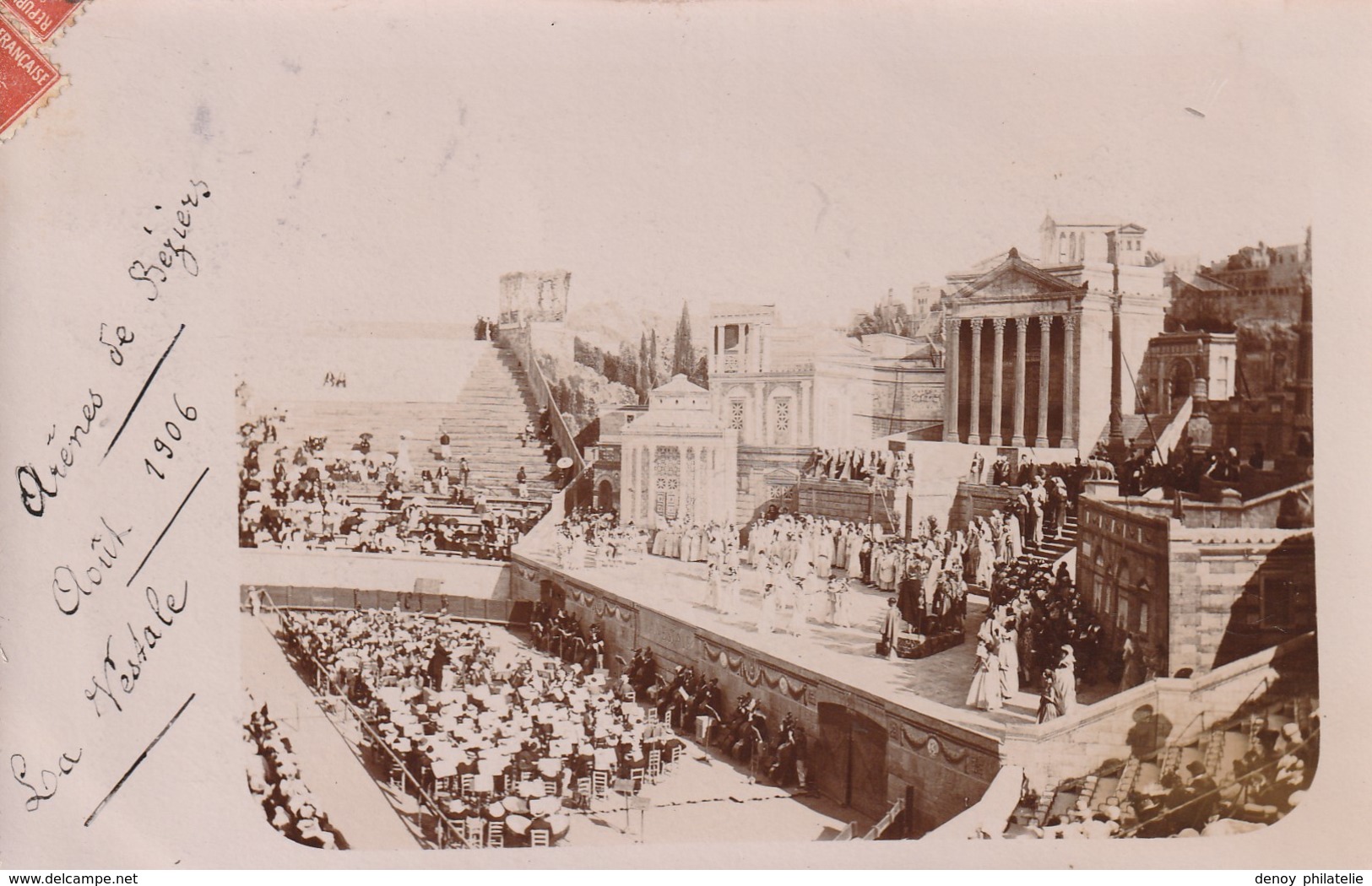 34/ Beziiers -  Carte Photo Theatre Dans Les Arenes Aout 1906 - La  Vestale - Beziers