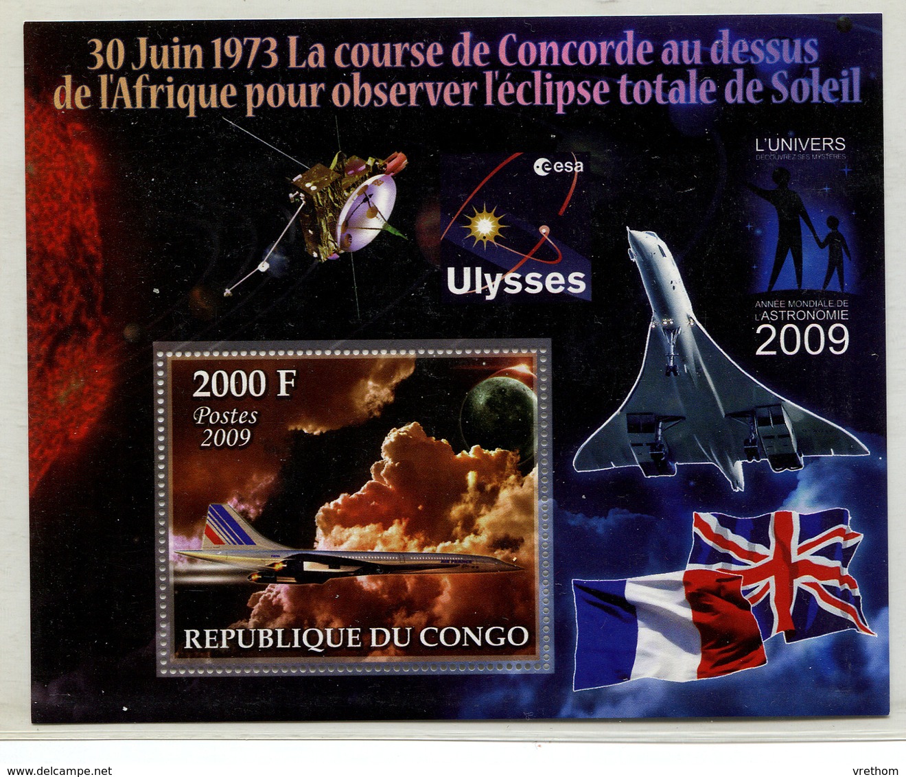 Congo, 2009,  Concorde, Space. ESA, Ulysses - Neufs