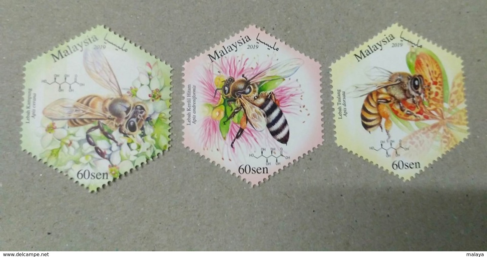 Malaysia 2019 Combo Set Stamps + MS Miniture Sheet Honey Bees Fauna Flora Insect Bee Flower  MNH - Malaysia (1964-...)