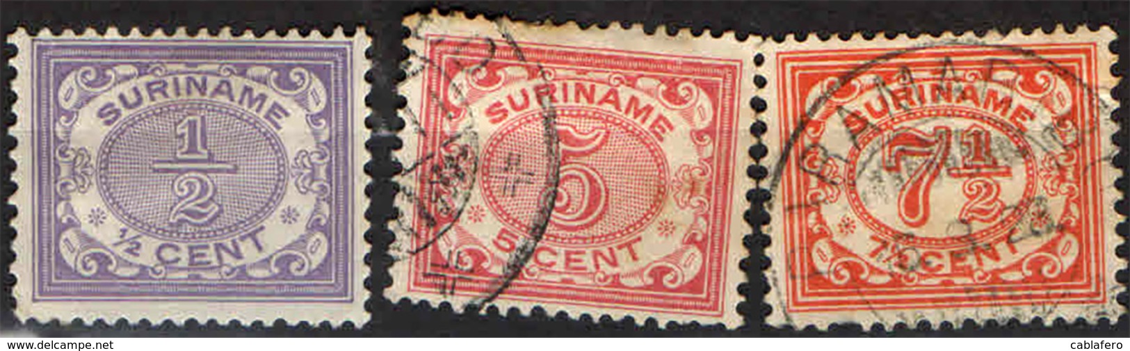 SURINAME - 1913 - CIFRE - NUMERALS - USATI - Suriname