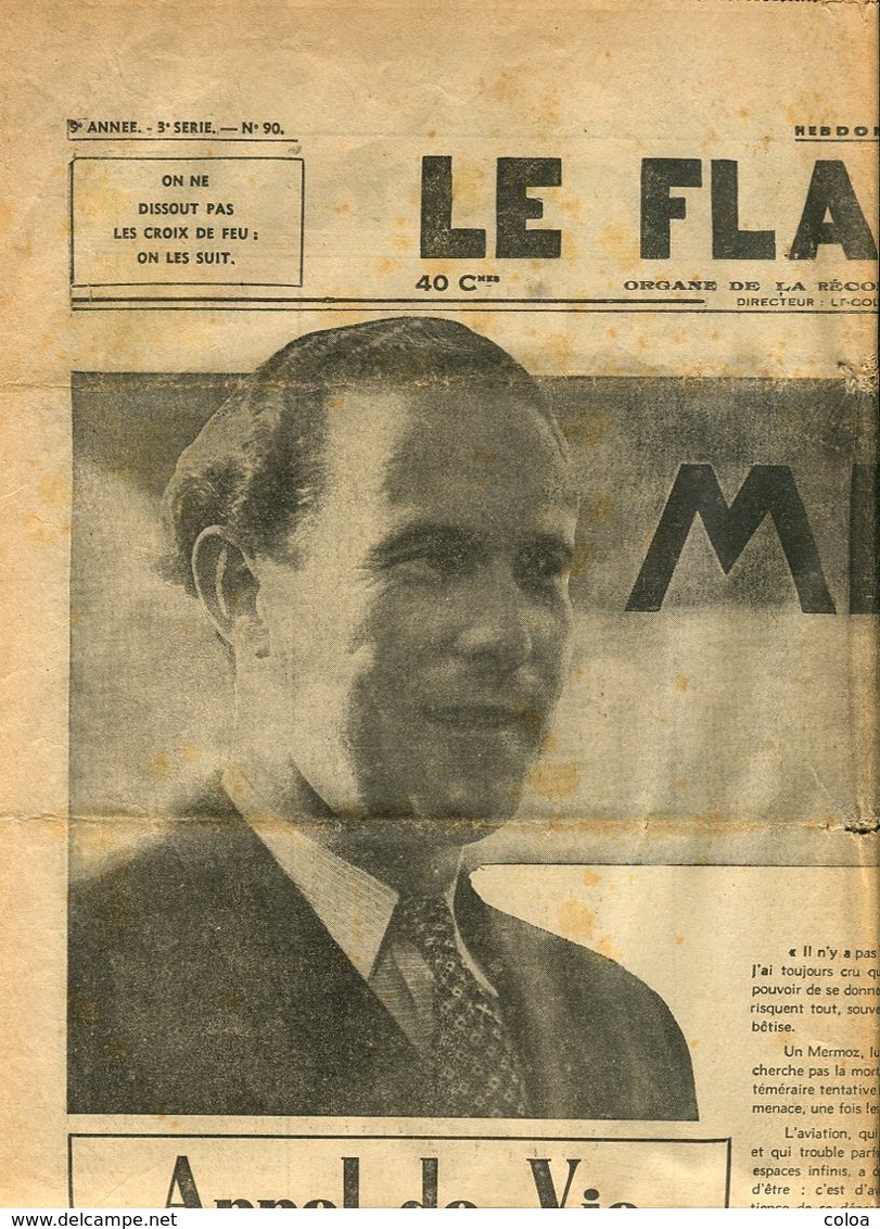 Mort De Jean MERMOZ Journal "Le Flambeau" 18 Janvier 1937 - Autres & Non Classés