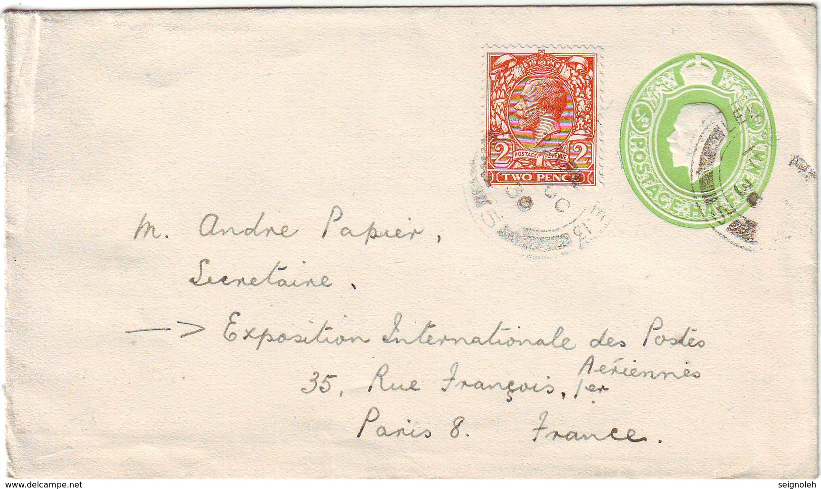 RARE Lettre De GB Adressee A La PREMIERE EXPOSITION DE POSTE AERIENNE Paris 1930 - 1921-1960: Période Moderne