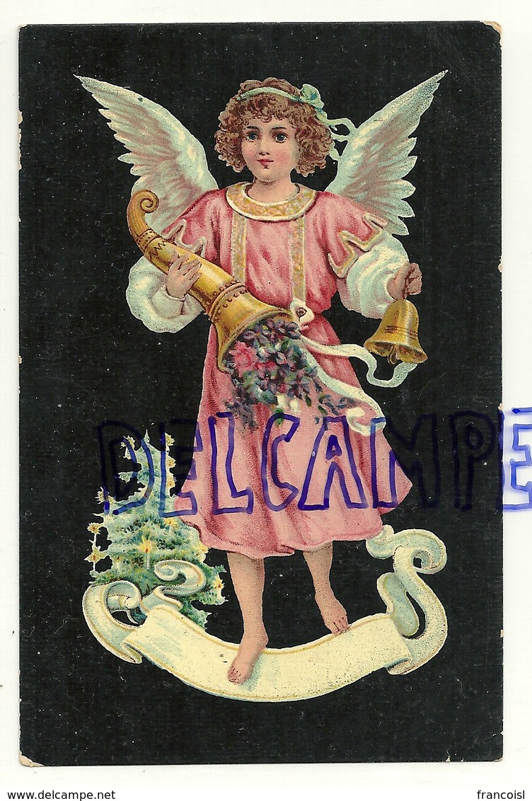 Petit Ange, Corne D'abondance, Cloche. Verso : Publicité Pour Le Torréfacteur Snets-Van De Vijver - Anges