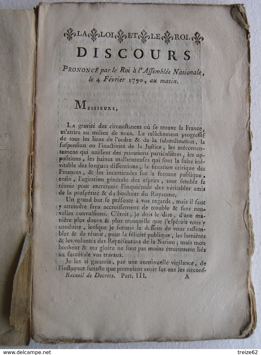 Collection Générale Des Décrets Rendus Par L'Assemblée Nationale 1790 Révolution Française Louis XVI - Decrees & Laws