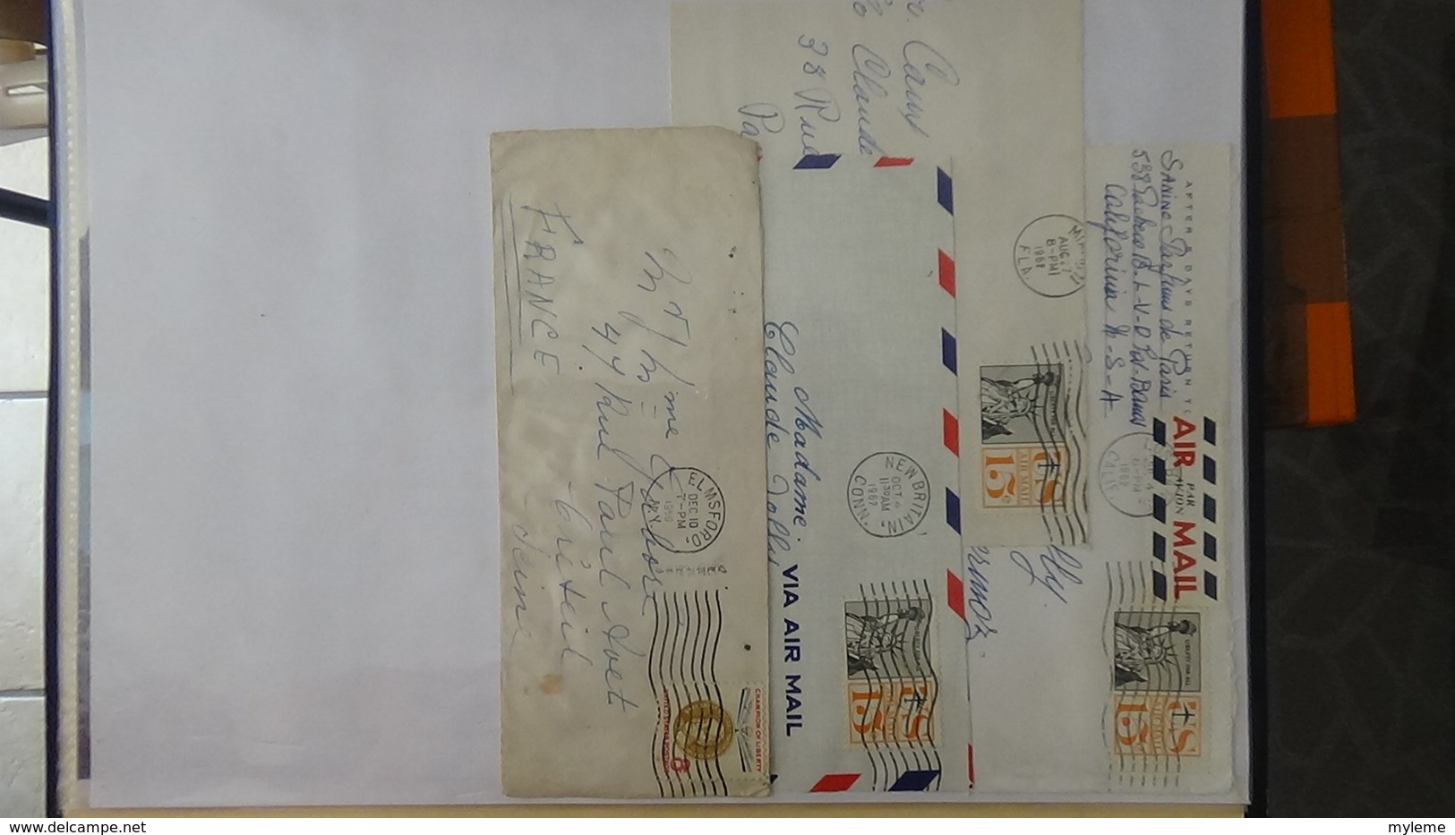 Collection oblitérés des Etats Unis en timbres, enveloppes, courriers, cartes postales ... !!!