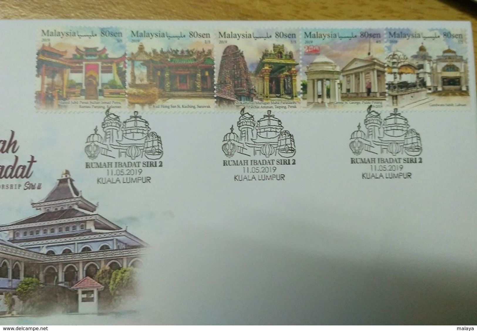 Malaysia 2019 Stamp FDC Set Setenant Rare Places Of Worship  New - Malaysia (1964-...)