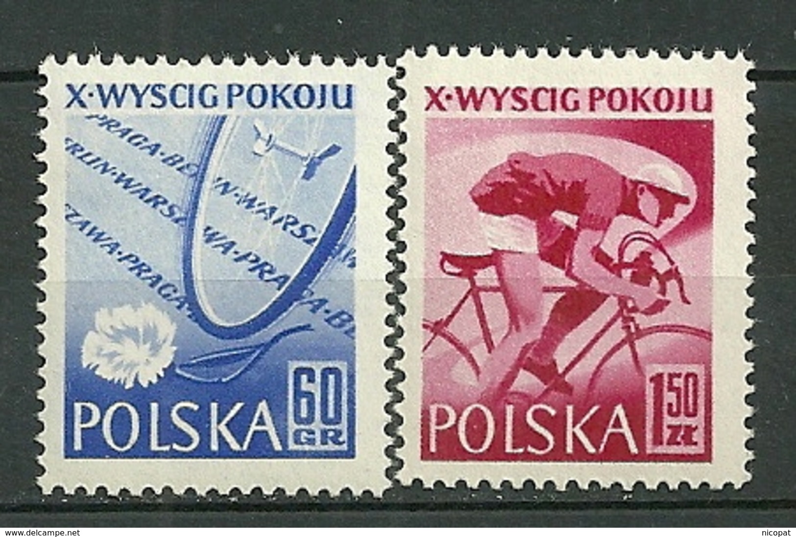 POLAND MNH ** 900-901 Tour Cycliste De La Paix Coureur Bicyclette - Neufs