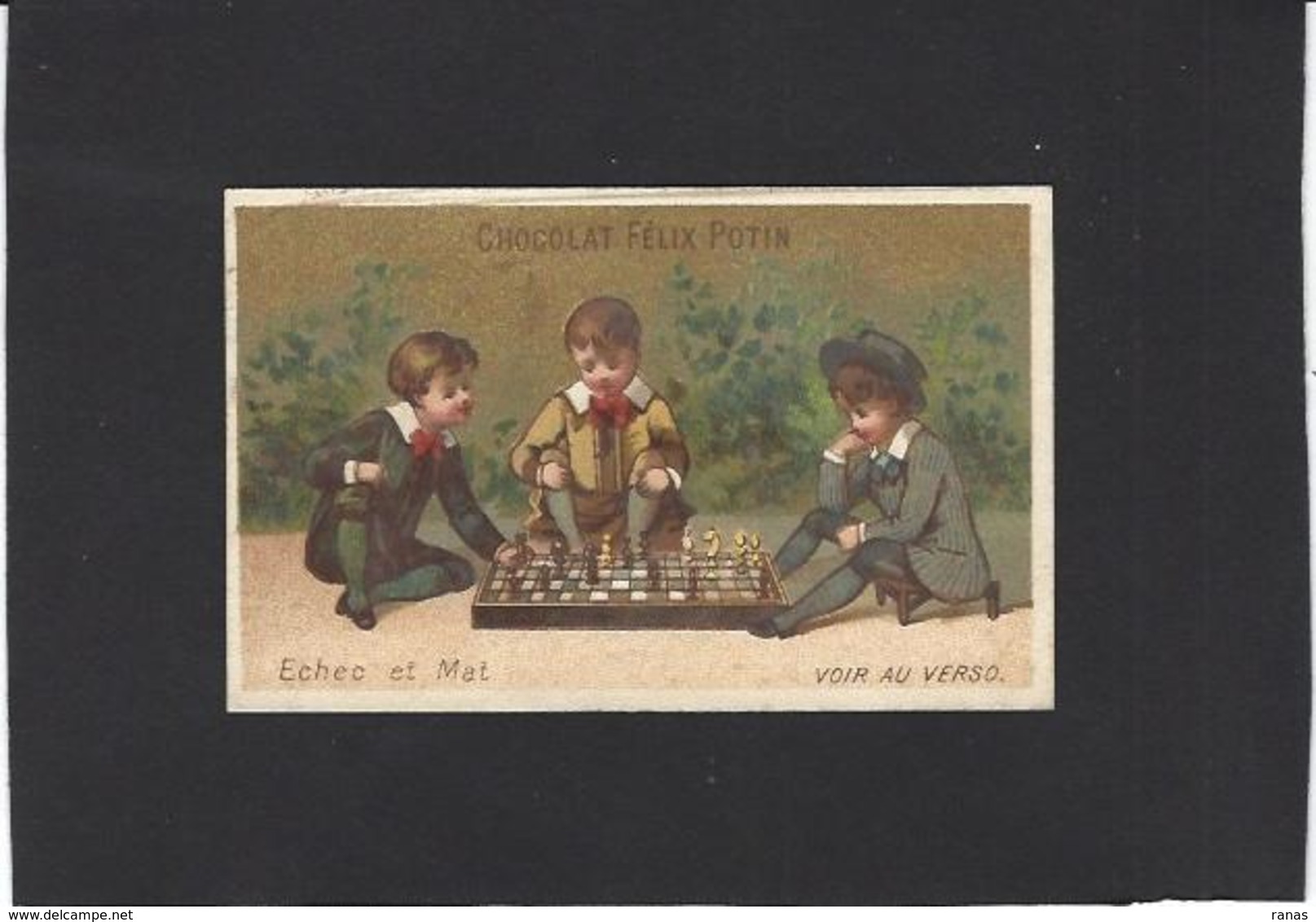 Chromo échecs Chess Chocolat Félix Potin Voir Scan Du Dos - Sonstige & Ohne Zuordnung