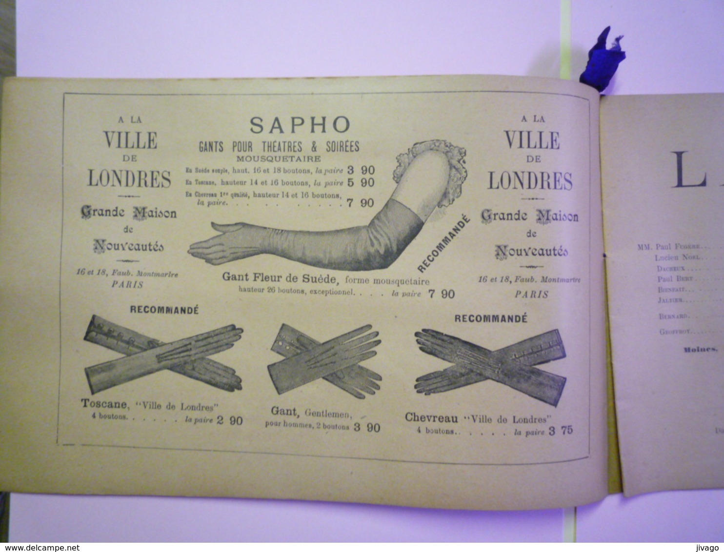 2019 - 1647  JOLI  PROGRAMME Du Théâtre De La Gaité  1896-1897  (28 Pages)    - Programmes