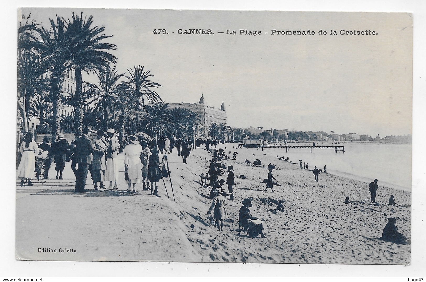 CANNES - N° 479 - LA PLAGE AVEC PERSONNAGES - CPA VOYAGEE - Cannes