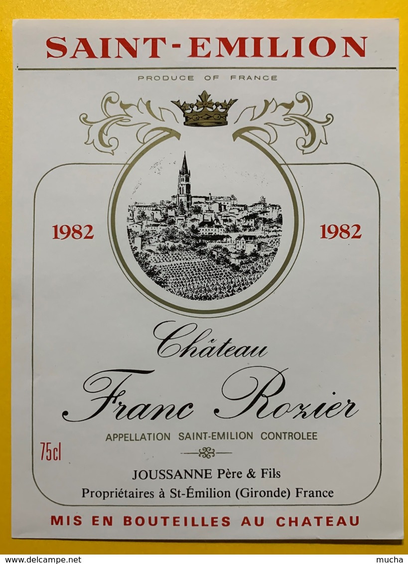 10562 - Château Franc Rozier 1982 Saint Emilion - Bordeaux