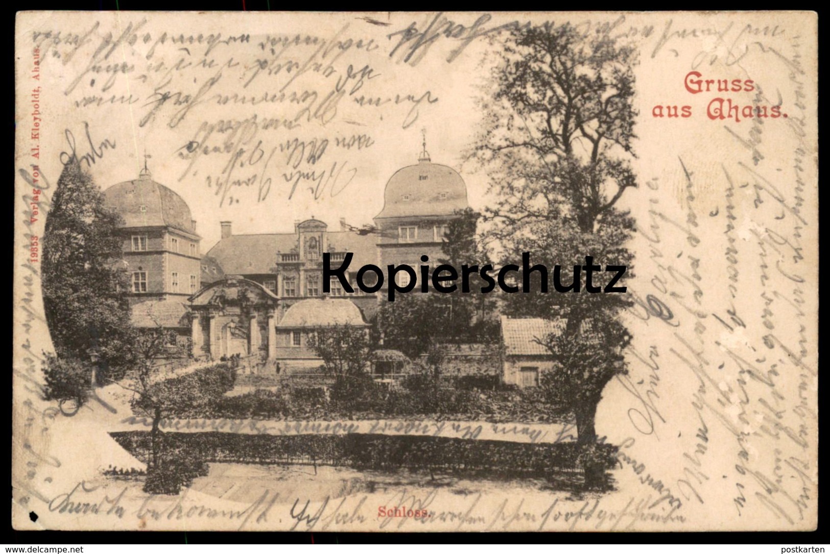 ALTE POSTKARTE GRUSS AUS AHAUS SCHLOSS Burg Chateau Castle Ansichtskarte AK Postcard Cpa - Ahaus