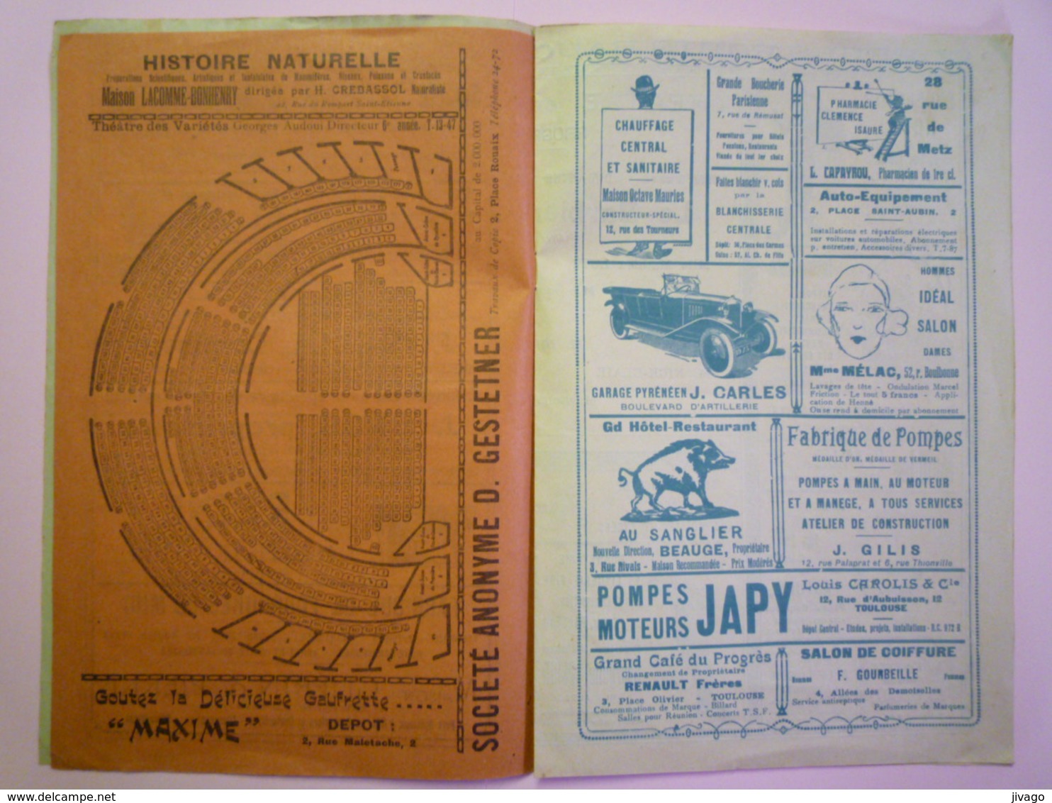 2019 - 1651  JOLI  PROGRAMME Des Théâtres Et Concerts   1926   - Programmes