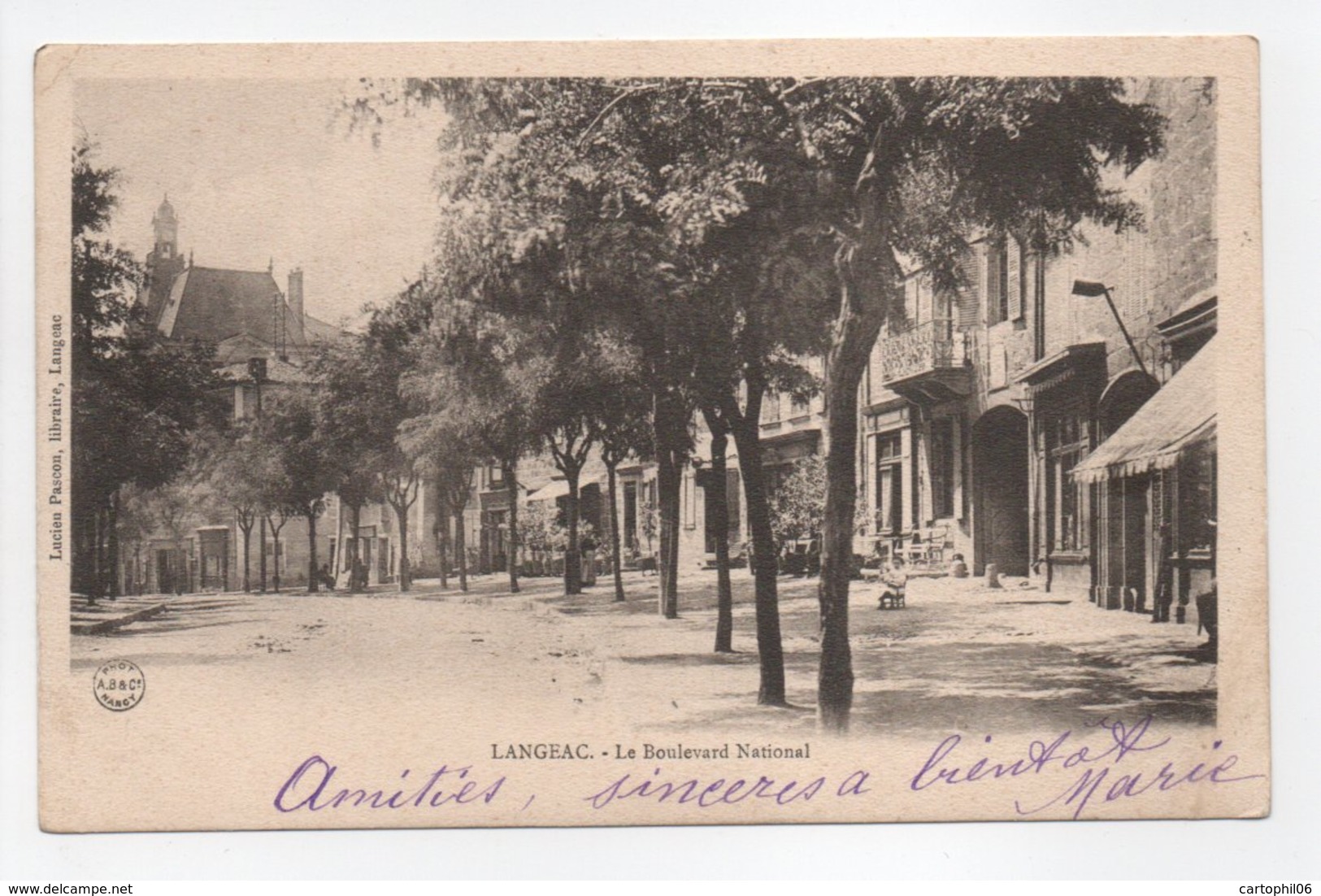 - CPA LANGEAC (43) - Le Boulevard National  - Edition Lucien Pascon - - Langeac