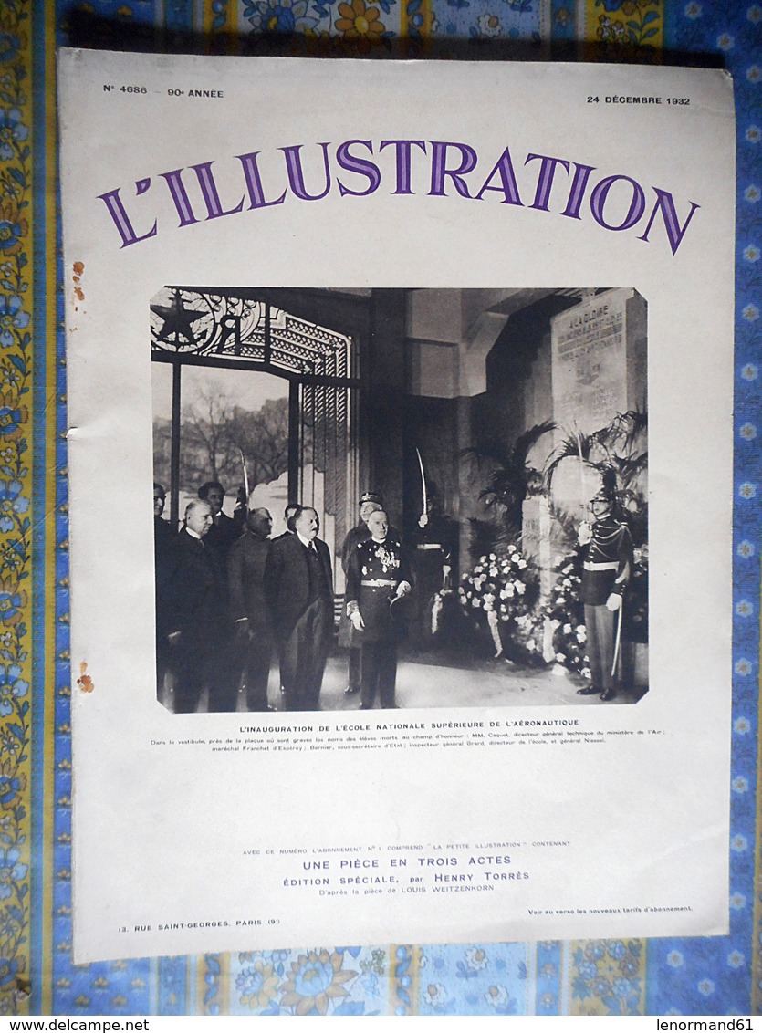 L ILLUSTRATION 24/12/1932 AVIATION ANNAM INONDATIONS MIDI CHATEAUX CASTELMORE LANNE ESPALUNGUE IRAK PETROLE MAROC WAGNER - L'Illustration