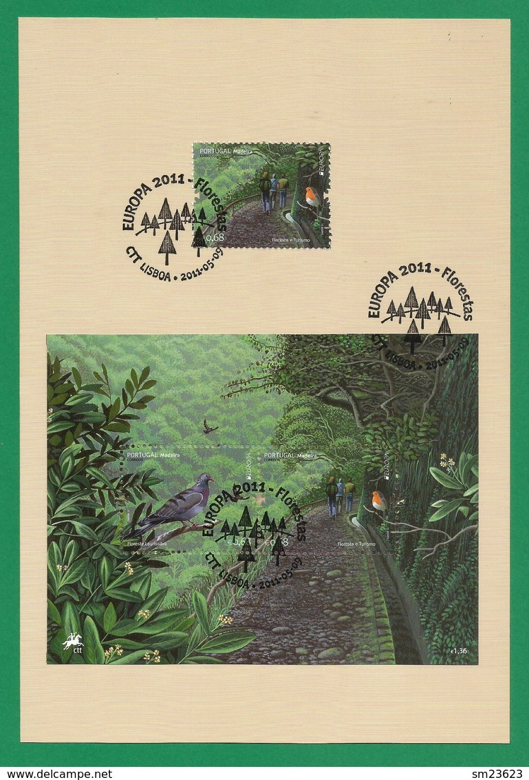 Portugal / Madeira   2011  Mi.Nr. Block 49 + 308 , EUROPA CEPT  Der Wald - Auf Papier - Gestempelt / Fine Used / (o) - 2011