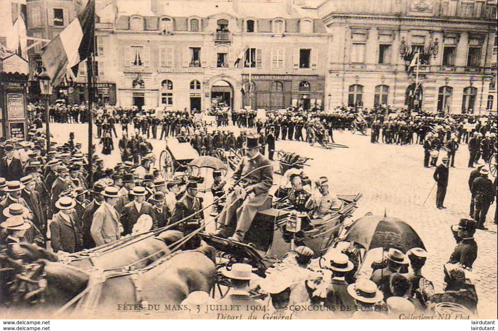 D72  Fêtes Du Mans 3 Juillet 1904 Concours De Pompes Le Départ Du Général - Firemen