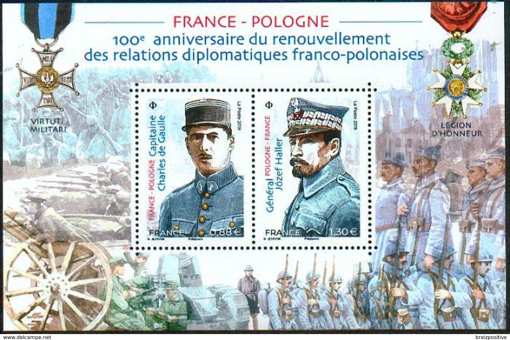 France 2019 - Emission Commune Pologne, De Gaulle, Jozef Haller / Joint Issue Poland - MNH - De Gaulle (Generale)