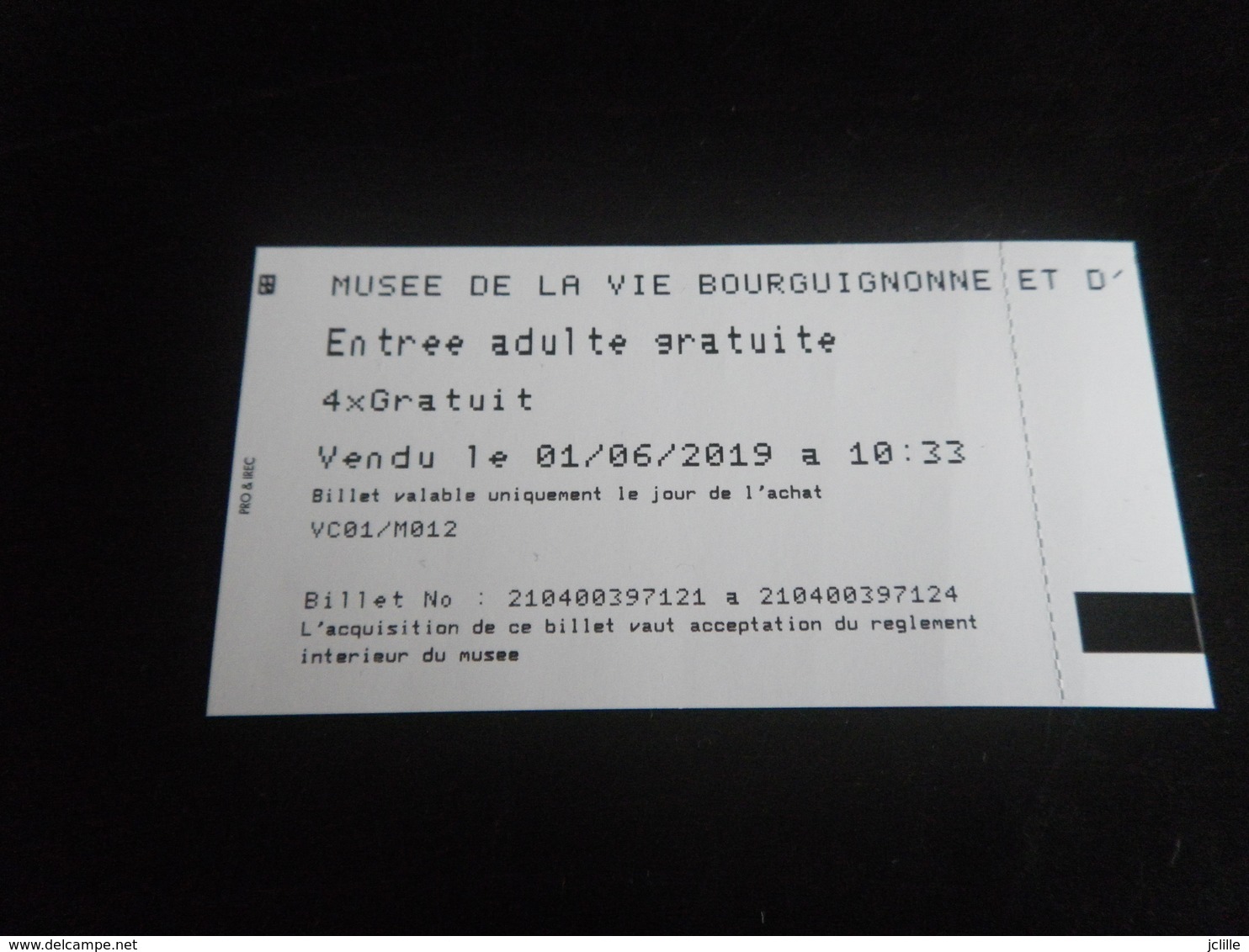 1 Ticket MUSEE DIJON - VIE BOURGUIGNONNE - 4 Entrées - Tickets - Vouchers