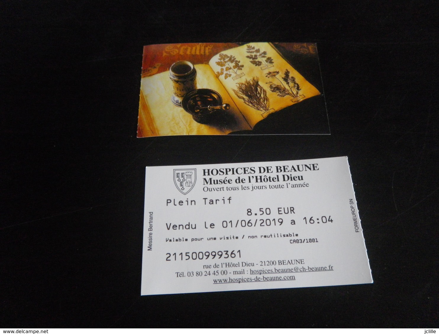 1 Ticket MUSEE - BEAUNE - HOTEL DIEU - Tickets - Vouchers