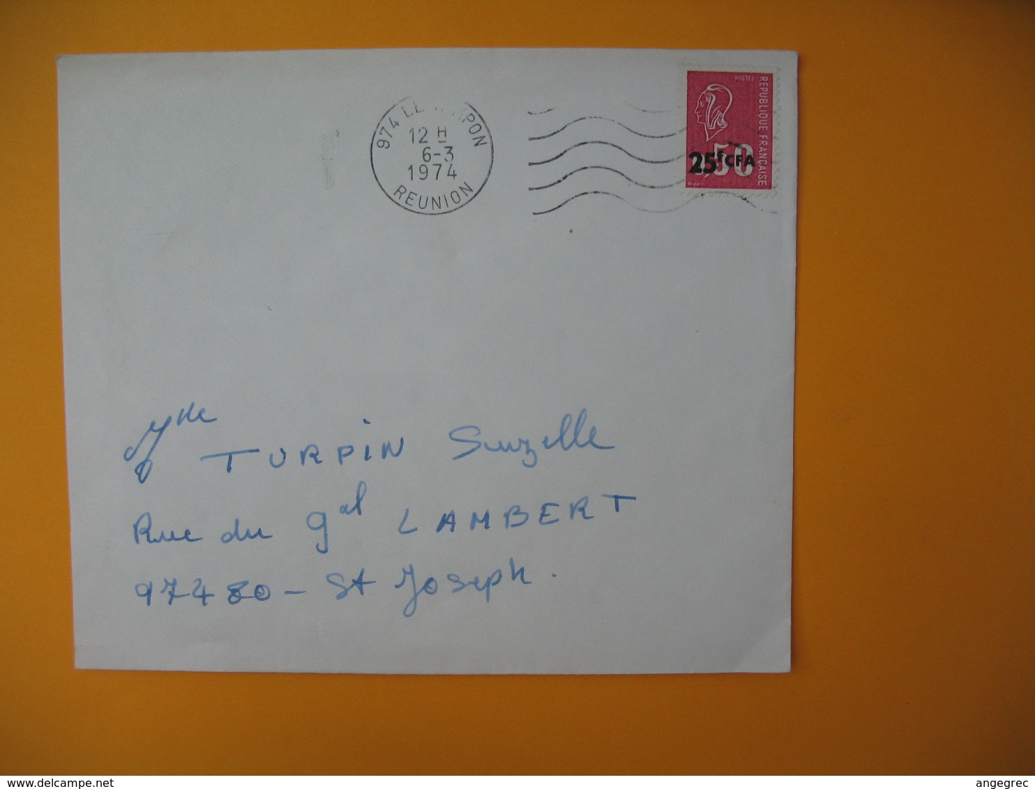 Lettre De La Réunion CFA  1974  N° 393  Marianne De Béquet Le Tampon Pour La France - Covers & Documents