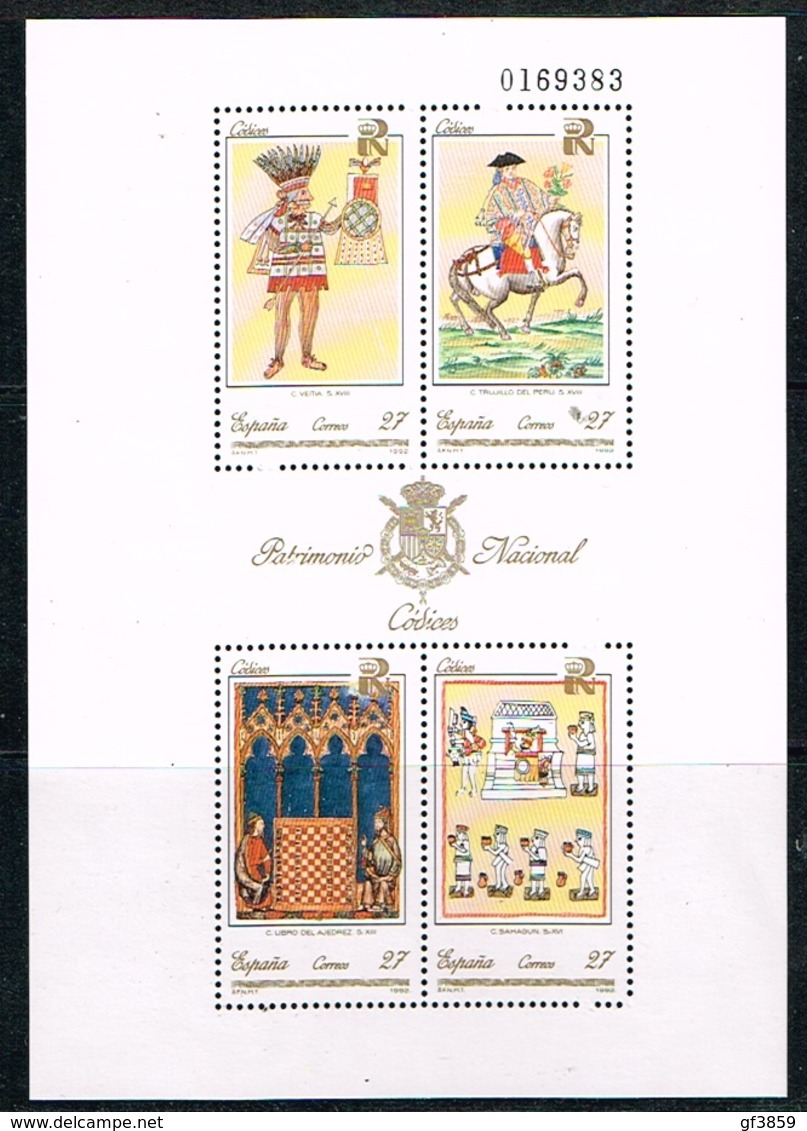 ESPAGNE / NEUFS**/MNH**/ 1992 - Patrimoine Artistique Nationale - Blocks & Sheetlets & Panes