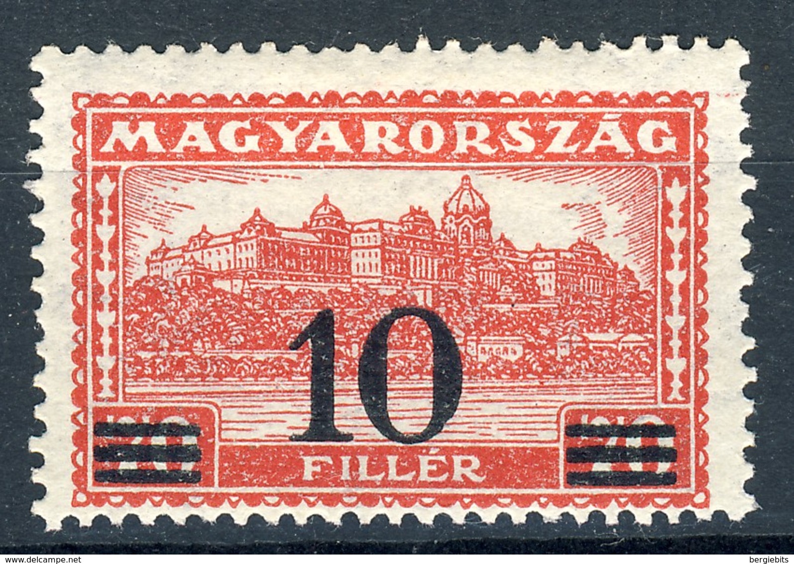 1933 Hungary MLH OG Complete Overprint Set Of 1 Stamps "10 Overprint" Michel #  501 - Unused Stamps