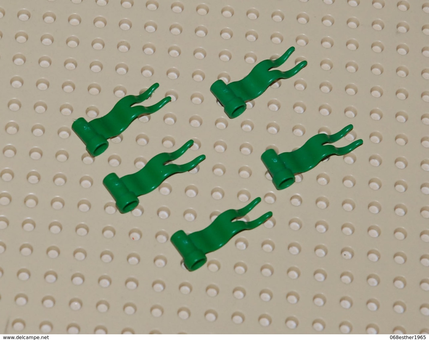 Légo 5x Drapeau Vert 4 X 1 à Vague à Gauche Ref 4495a - Lego Technic