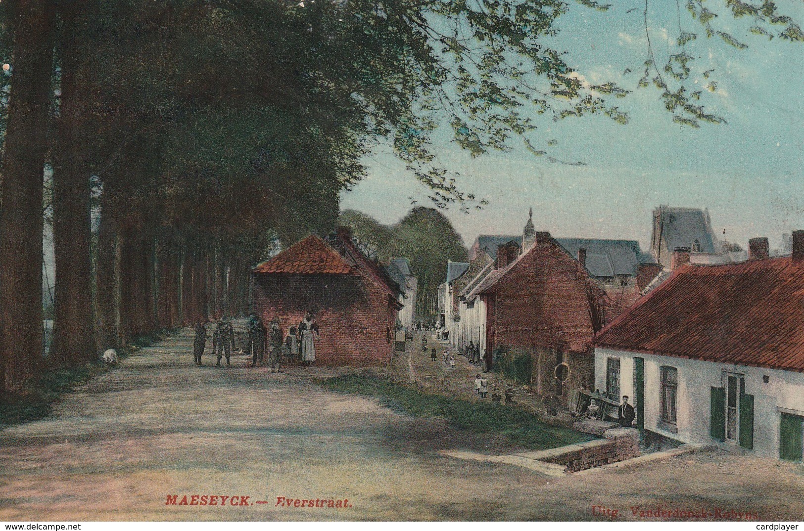 MAESEYCK (Maaseik) -  Fraai Zicht Van De Everstraat - Mooie Animatie - Kleurkaart - Uitg. Vanderdonck - 1911 - Maaseik
