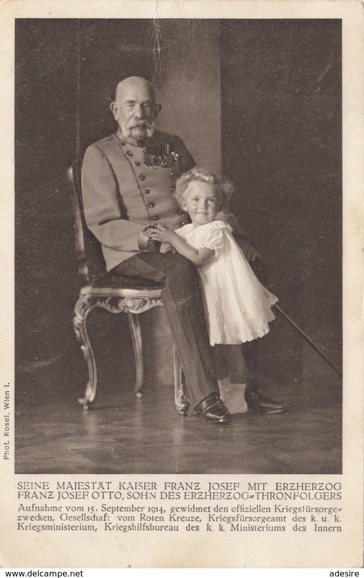 KAISER FRANZ JOSEF MIT ERZHERZOG FRANZ JOSEF OTTO - Karte Gel.191? - Case Reali