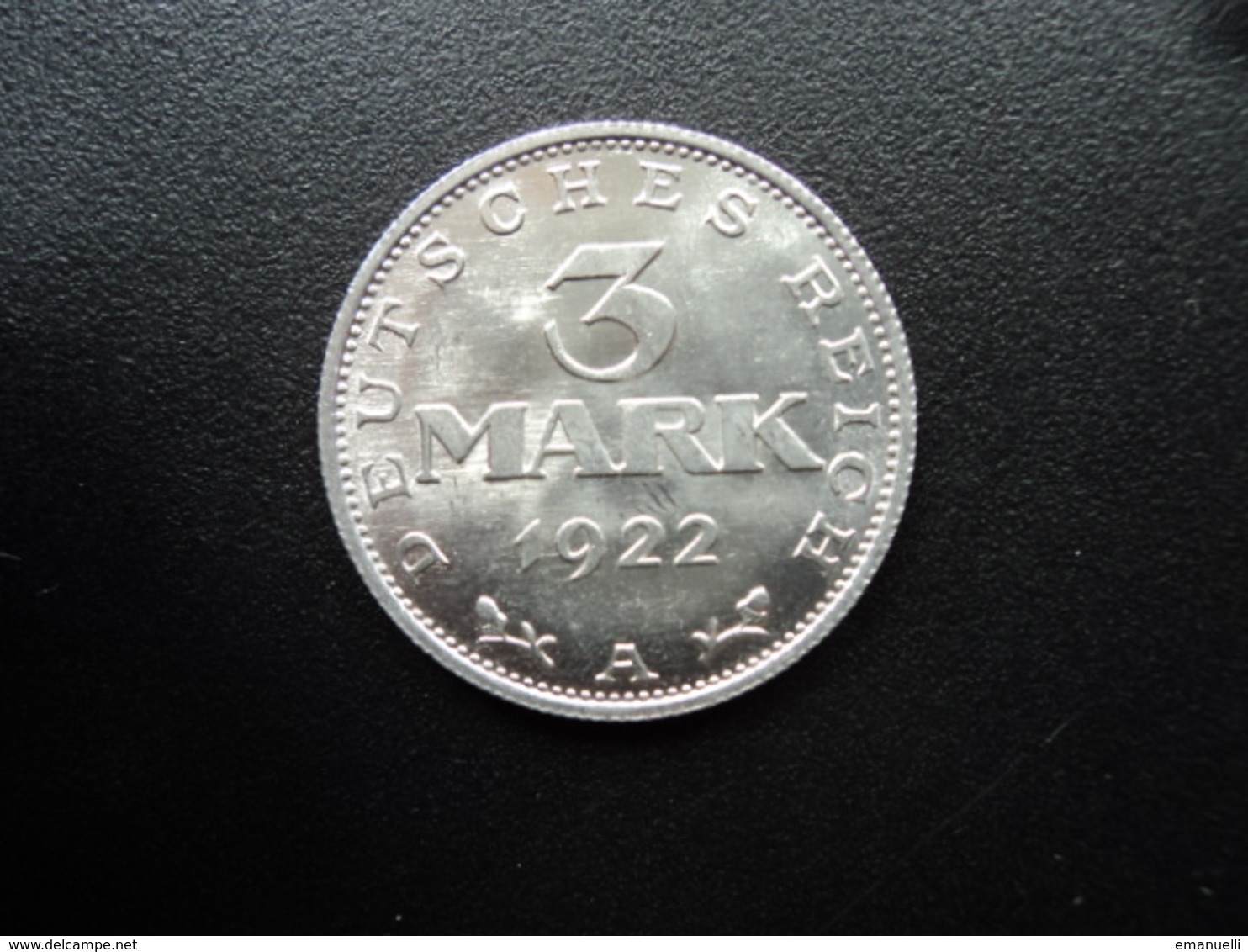 ALLEMAGNE : 3 MARK  1922 A    KM 29    Non Circulé * (UNC) - 3 Mark & 3 Reichsmark